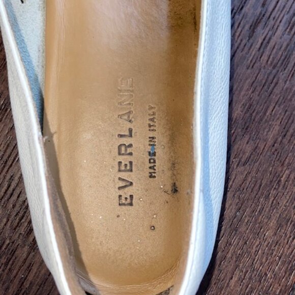 EVERLANE The Italian Leather Day Glove Flat in White size 11 WORN - Picture 12 of 14